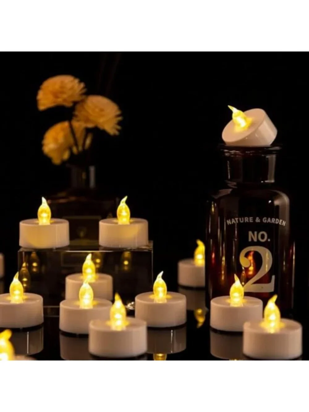 150 Pack Warm Yellow LED Flameless Tea Lights - Battery Operated Candles for